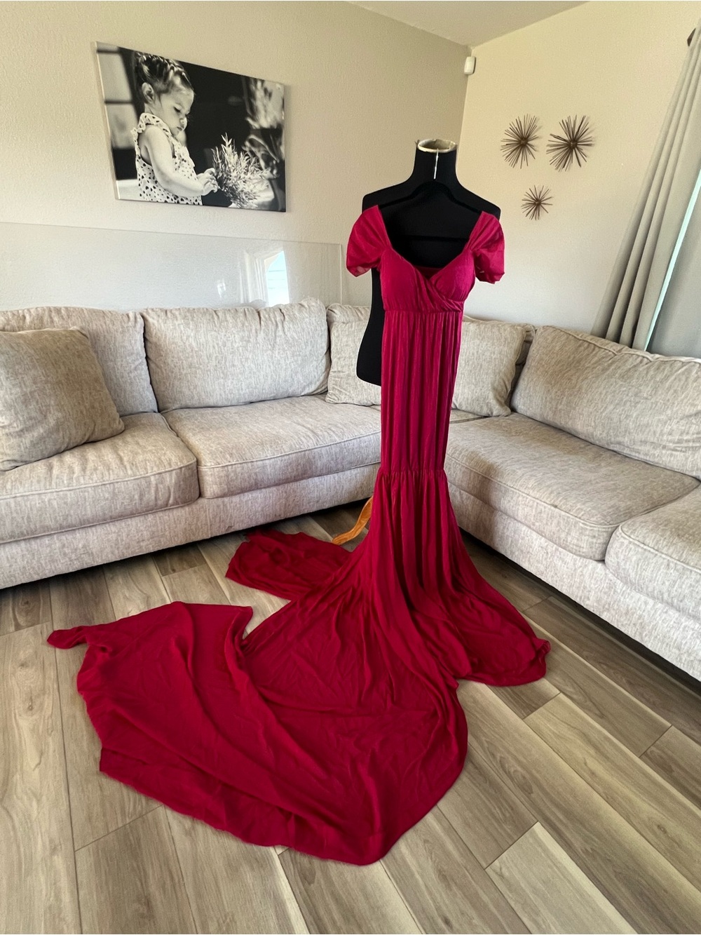 Elegant Women's Red Evening Gown Dress